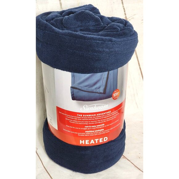 2023 Sunbeam Microplush Heated Throw - Rich & Cozy, Easy Push Button Control - Picture 5 of 12